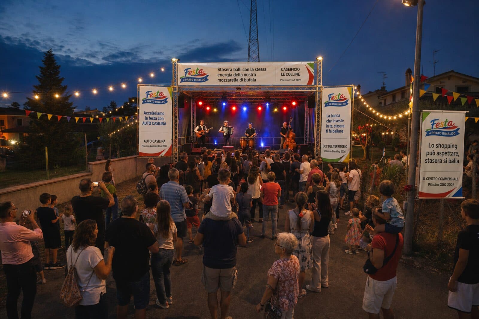 Concerto sul palco con luci colorate